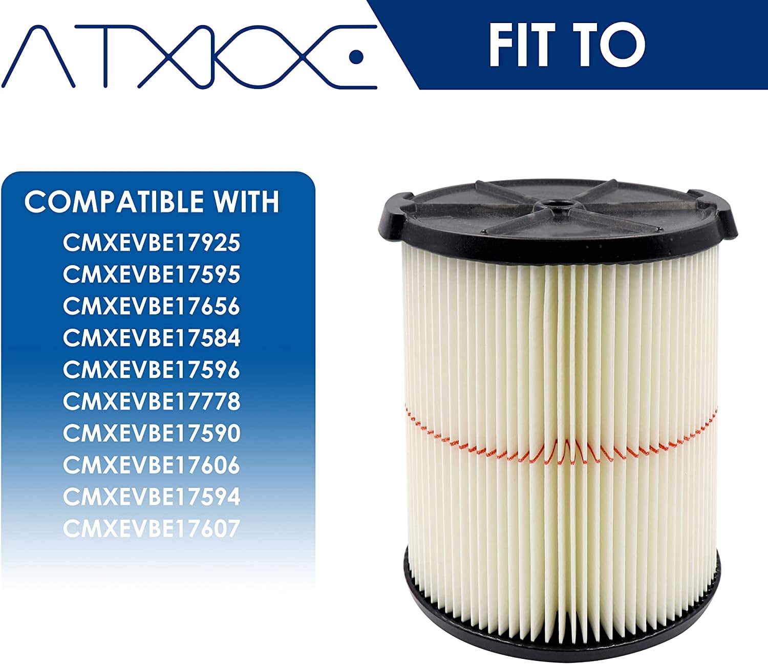 38754 Replacement Filter for Craftsman CMXZVBE38754 fit 5-20 Gallon shop vacuums,1 pack