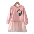 thumbnail image 5 of newwalpole Girls Cartoon Dress Applique Party Dresses Casual Cotton Long-Sleeved Pink for Size 5-6 Years, 5 of 8