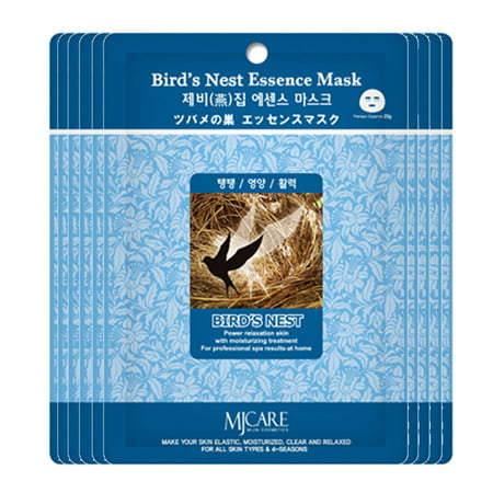 The Elixir Beauty MJ Care Korean Cosmetic Mask Pack Sheet - Premium Bird's Nest Essence Mask (23g, 35