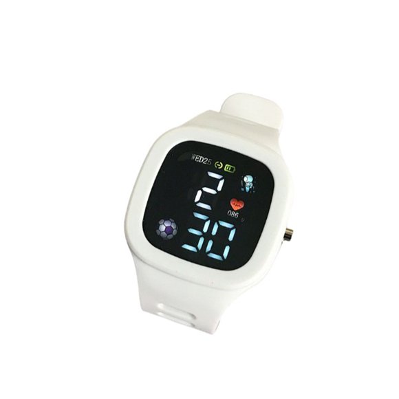 Inteprter Reloj de LED para niños, utilidades de tiempo de moda, correa ajustable multifuncional, relojes electrónicos cuadrados digitales, Electrónica Blanco