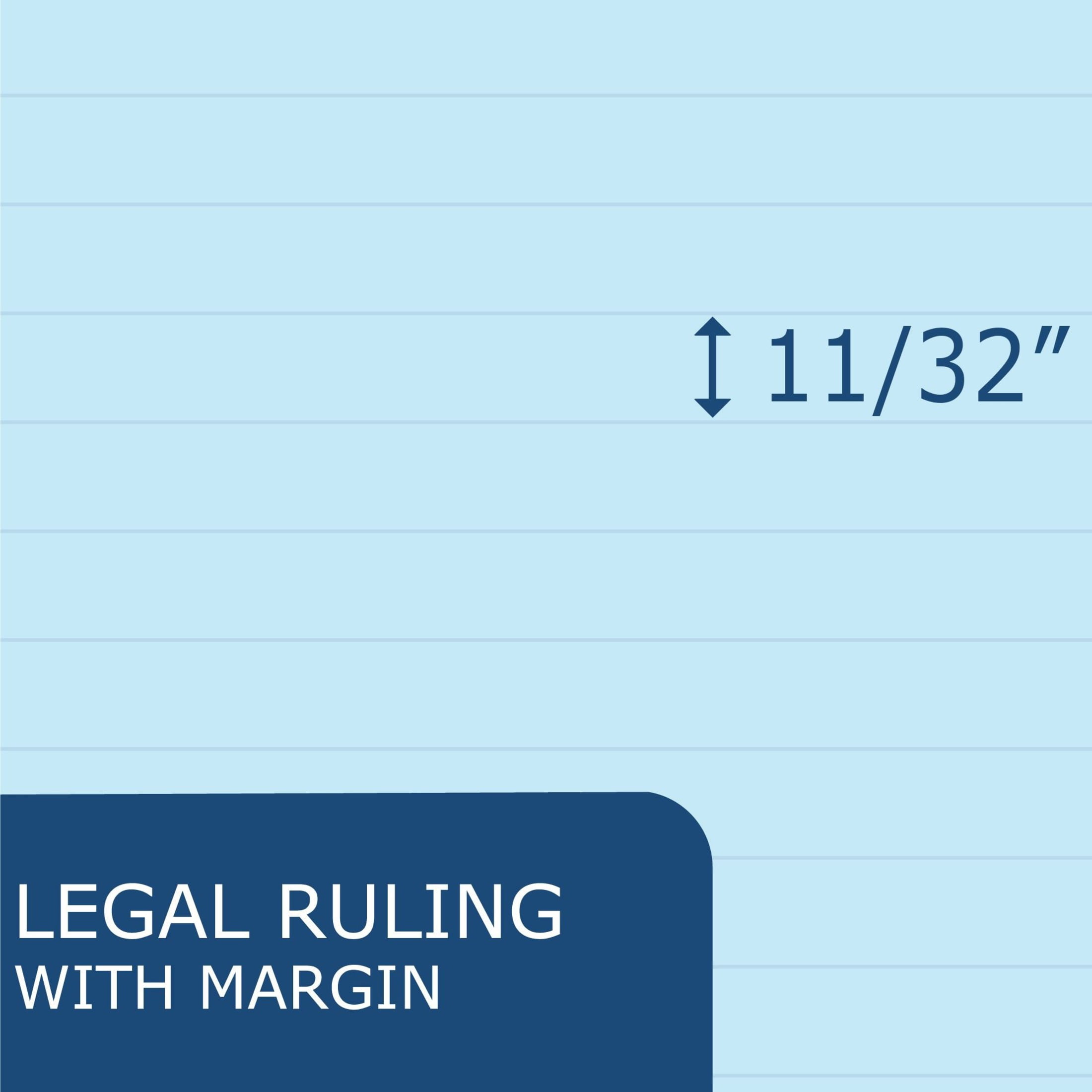 Roaring Spring Enviroshades Recycled Blue Legal Pads, Case of 36, 50 Sheets, 8.5" x 11" 50 sheets of Legal Ruled 15# Recycled Blue Paper Per Pad, Proudly made in USA!, Micro-Perforated