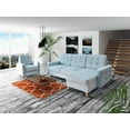 Vegas Futon Sectional Sofa Bed, Queen Sleeper with Storage, Blue