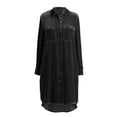 thumbnail image 5 of Riforla Red Golden Velvet Shirt Dress Christmas Velvet Dress Evening Dress Party Dress for Women Dresses for Women Black M, 5 of 6