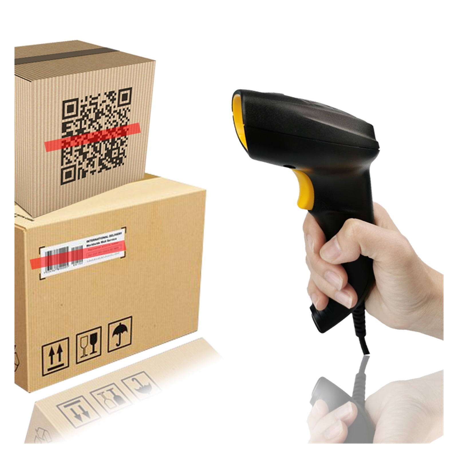 Wired USB Barcode Scanner USB Image Portable Barcode Scanner 1D/2D QR Data Matrix Code Bar Gun For POS System And Inventory ,Easy to Operate