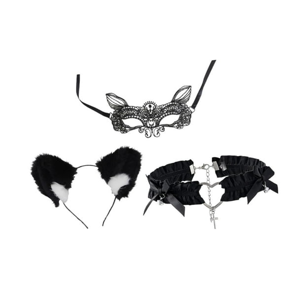 Diadema De Orejas De Gato De Peluche Para Adultos Y Niños - Accesorio De Disfraz De Halloween Y Carnaval, Cosplay Felino Para Hombre Y Mujer, 100% Poliéster