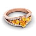 thumbnail image 3 of 2.00 Carat Fine Pear Cut Citrine Gemstone & Natural Diamond Engagement Ring for her 18K Rose Gold Size 8.5 by Diamond Capitals, 3 of 8