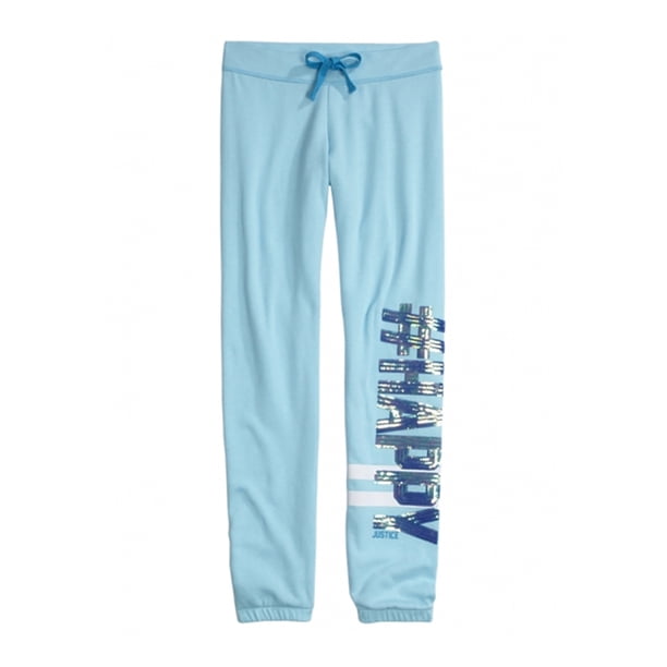 Pantalones de chándal atléticos ajustados #Hashtag de Justice Girls, azul, 16 Justice Pantalones deportivos