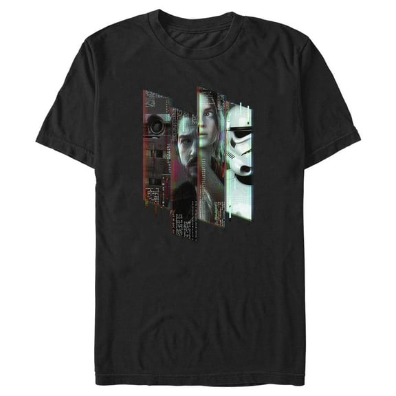 Men's Star Wars: Andor Heroes and Villains Glitched  Graphic Tee Black Large