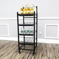 thumbnail image 2 of FixtureDisplays® 18"w Beverage, Bottled Water, Cocktail, Beer Display Rack w/ Wheels, 4 Shelves & Sign Clip - Black 16770, 2 of 6