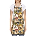 thumbnail image 2 of Fuzoiu Watercolor Dogs Print Waterproof Apron, Kitchen Apron for Women Men Chef, Apron for Christmas Dinner Party Cooking Baking Crafting House Cleaning Kitchen, 2 of 7