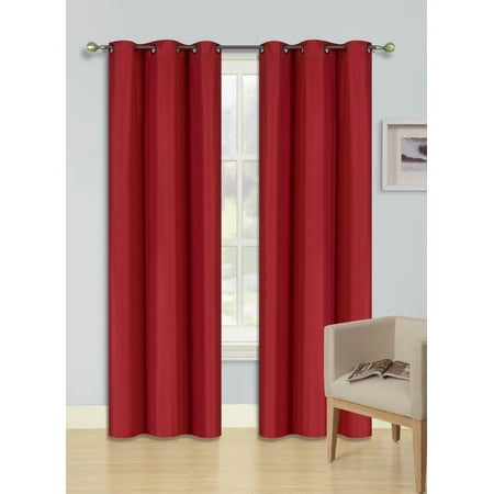 Window Panels 108 Length (SSS) 2-PC Red Solid Blackout Room Darkening Panel Curtain Set, Two (2) Window Treatments of 37