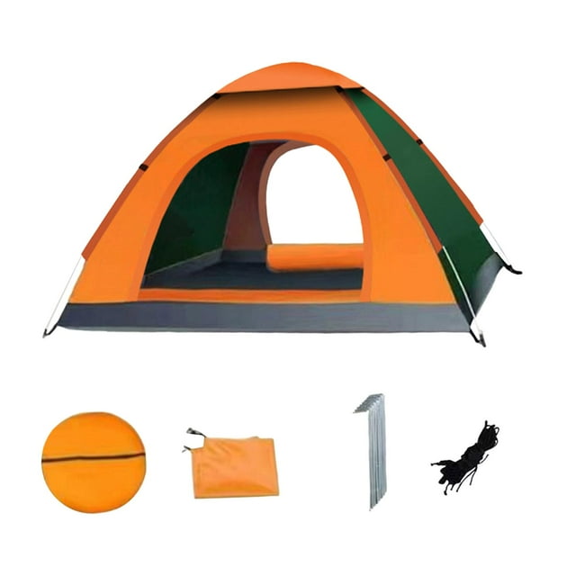 Tienda de campaña para 3-4 personas, versátil, con protección solar, plegable, familiar, con bolsa de almacenamiento para senderismo, eventos al aire Ventana superior