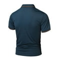thumbnail image 4 of pstuiky camisetas de hombre, Blusa informal de manga corta con cuello vuelto y color liso para hombre camisetas de hombre m, 4 of 4