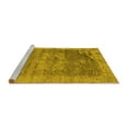 thumbnail image 2 of Ahgly Company Machine Washable Indoor Round Oriental Yellow Industrial Area Rugs, 5' Round, 2 of 4