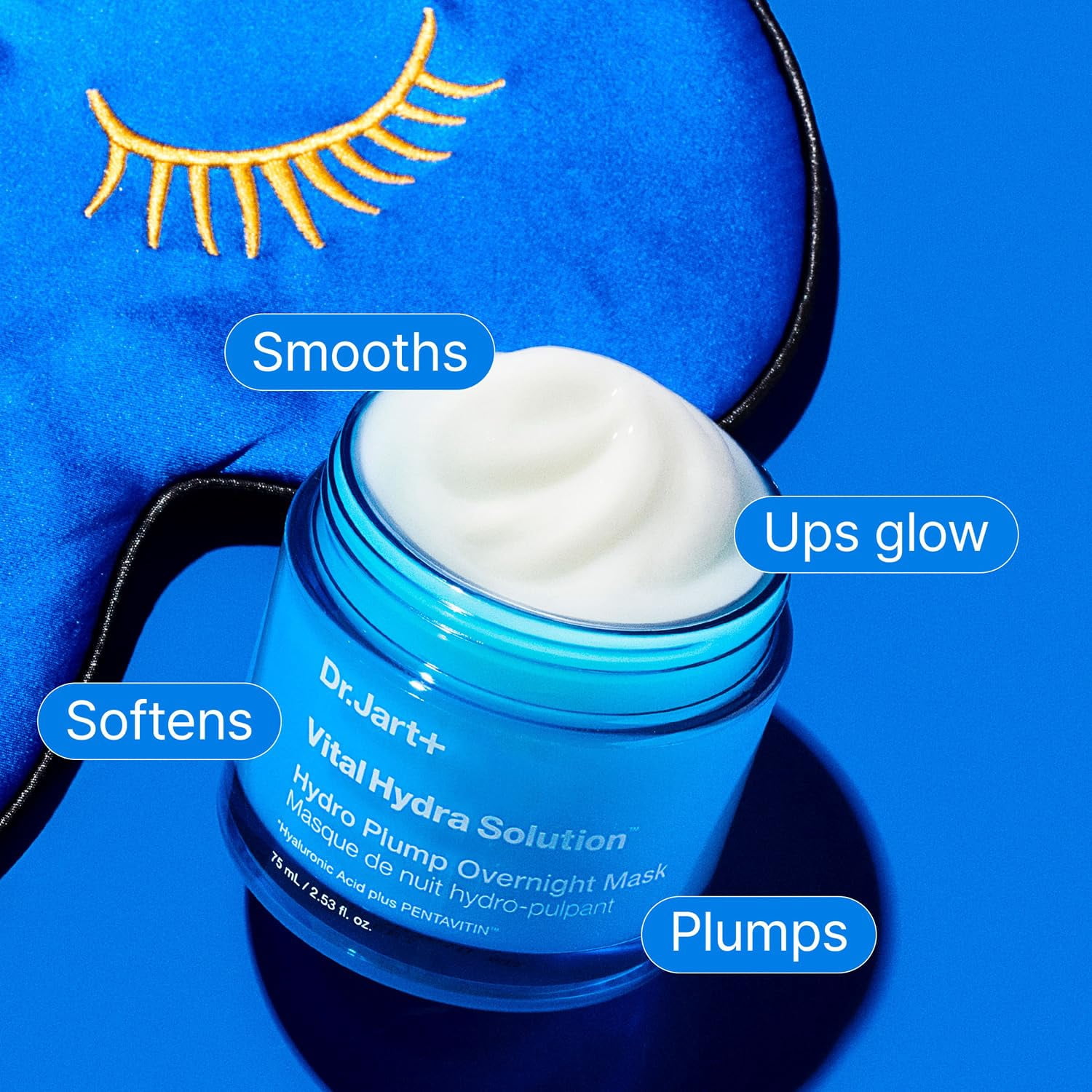 Dr.Jart+ Vital Hydra Solution Hydro Plump Overnight Face Mask with Hyaluronic Acid | Korean Skin Care, 2.54 fl oz