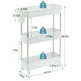thumbnail image 6 of VECELO 3-Tier Rolling Utility Cart with Lockable Caster Wheels, Extra Hanging Cups and Hooks, Storage Shelves Organizer Cart for Living Room Bathroom Kitchen Office, White, 6 of 10