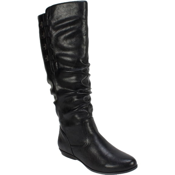 Cliffs by White Mountain Womens Francie Faux Leather Slouchy Knee-High Boots