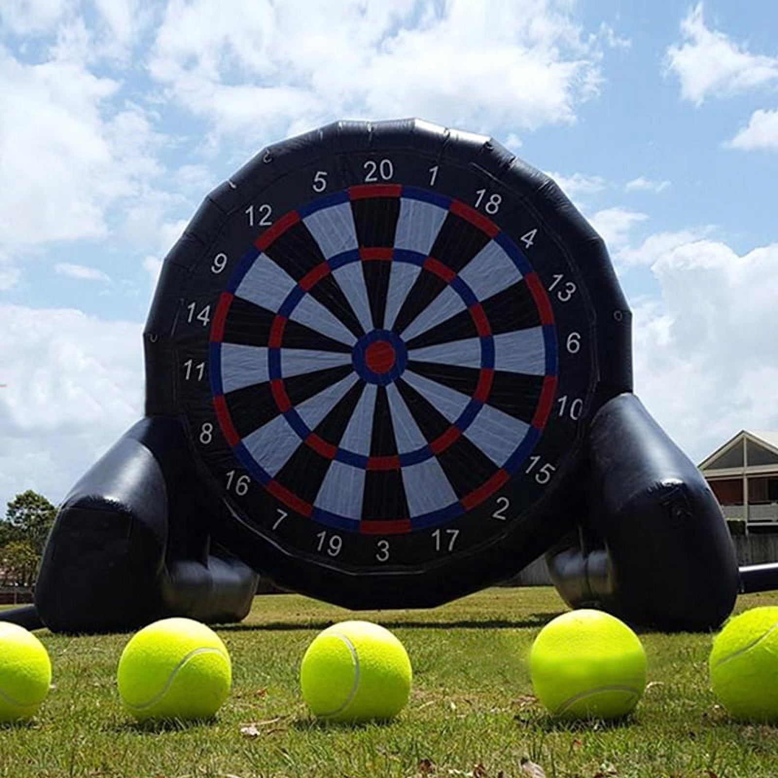PreAsion 10ft Inflatable Dart Board Golf Foot Game Soccer Kick Air Blower Bouncer Sport