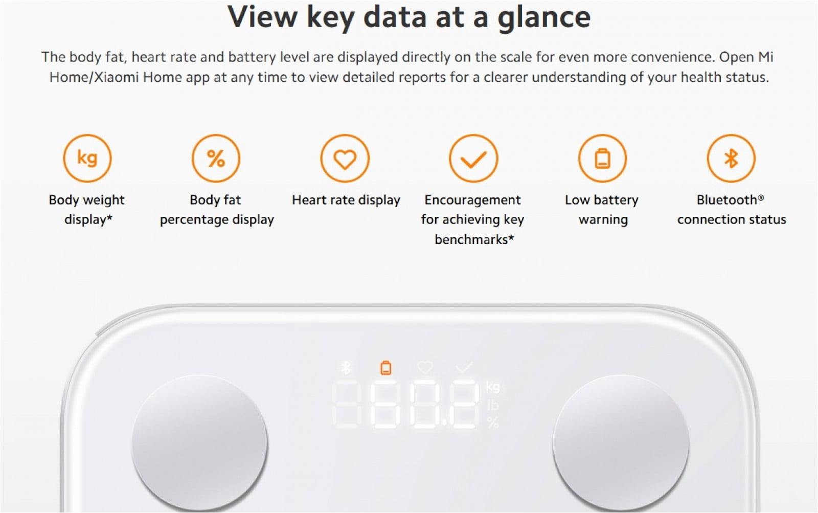 Xiaomi Body Composition Scale S400, Smart Digital Bathroom Scale, Bluetooth, White