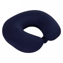 LAMIRO Travel Neck Pillow, Memory Foam Pillow for Head Support, Ideal for Airplanes, Cars, and Home Recliners, Adjustable and Soft ,Travel Neck Pillows for Airplanes(Navy)