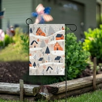 Yayeee Garden Flag 12" x 18" Double Sided Outdoor Yard Lawn Holiday Decorations, Cartoon Gray Houses