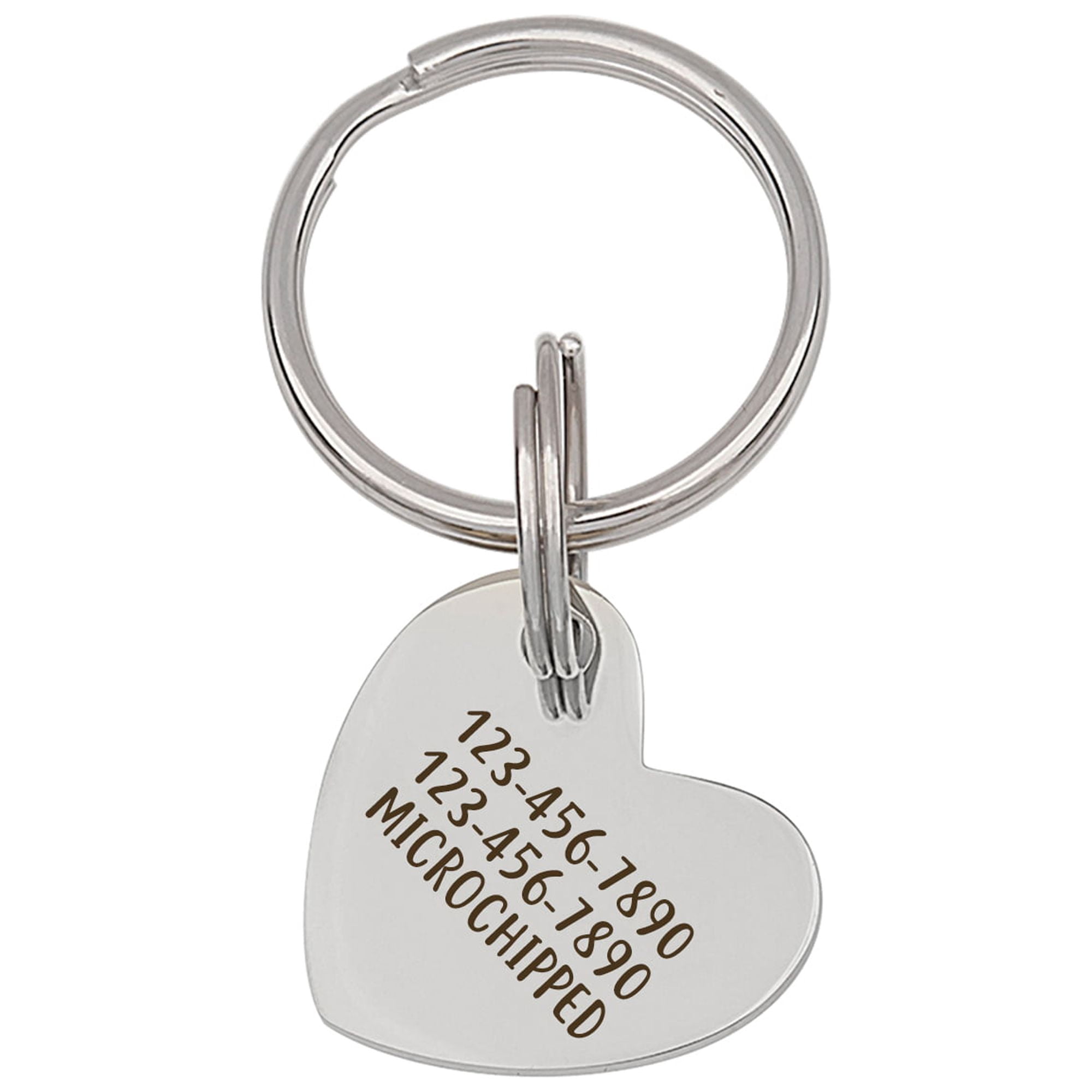 Anavia Stainless Steel & Metal Heart Cute Girl Engraved Dog ID Tag, Silver, S