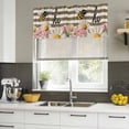 thumbnail image 5 of 2 Pack Valances for Windows, Spring Bees Daisy Window Valances for Living Room/Bedroom/Bathroom, Rustic Tulips Dots Brown Striped Burlap Light Filtering Kitchen Curtain Valance 60"W x18" L, 5 of 9