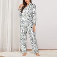 thumbnail image 2 of Easygdp Bicycle Women's Long-Sleeve Shirt and Full-Length Bottom Pajama Set,Two Piece Loungewear Soft Pajama Top and Pants Pjs Sleepwear-XX-Large, 2 of 7