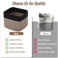 thumbnail image 5 of Natubeau 3 Pack Woven Storage Basket, 9"x9"x7" Cotton Rope Woven Baskets for Organizing, Cube Storage Bins for Shelves, Black & Brown, 5 of 10