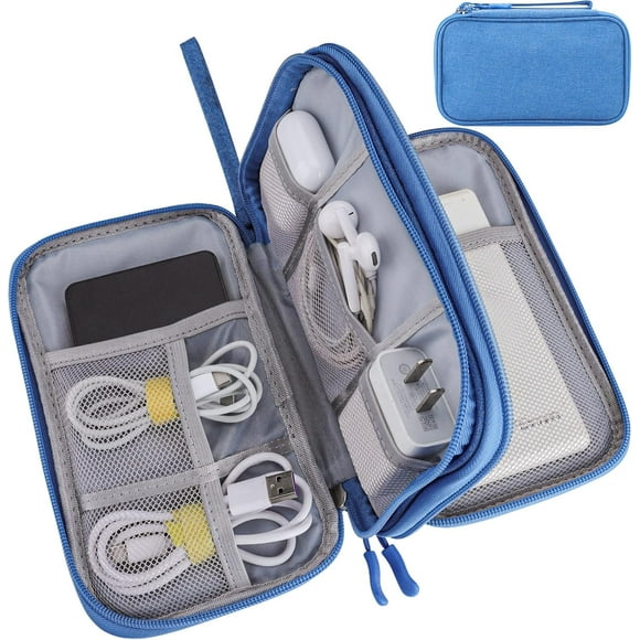 SHIQI-Cable Organizer Bag, Portable Travel Cord Organizer case, All in One Waterproof Electronics Accessories Storage Bag for Cables, Chargers, Earphones, Hard Drives, 8.5 x 5 inch