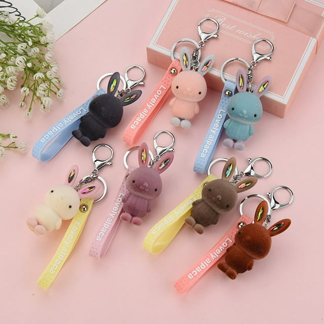 Adorable Animal Keychain Girls Shoulder Adorable Backpack Bag Hanging Decoration Cartoon Style Keyring Party Banquet Ornament Birthday Gift Orange