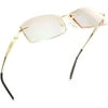 LifeArt Blue Light Blocking Glasses, Computer Reading Glasses, Anti Blue Rays, Reduce Eyestrain, Rimless Frame Tinted Lens with diamond, Stylish for Men and Wowen (No Magnification)