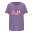 thumbnail image 4 of Luxalzxs Pink Ribbon Shirts for Women Breast Cancer Awareness T Shirts Ribbon Butterfly Graphic Print Tee Inspirational Breast Cancer Tops, 4 of 5