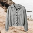 thumbnail image 3 of Perfectbot Women's Collared Button-Down Cardigan Long Sleeve Knit Jacket Top with Ribbed Trim, 3 of 5