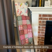 40+ Merry Christmas Red & Green Plaid Homespun 5x5 Pre-Cut Quilt Squares Charm Pack by JCS Fabric