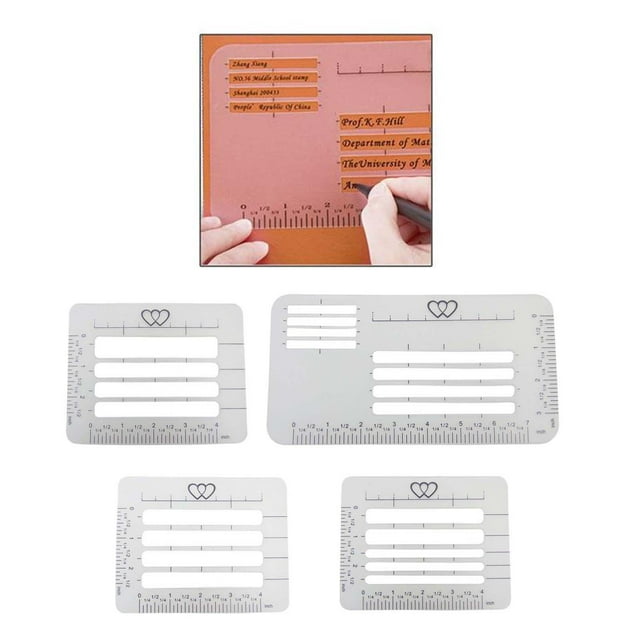 4 Style Envelope Addressing Stencil, Handwriting Stainght Training Templates Trainer Envelope Sewing, DIY Card,