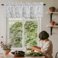 thumbnail image 6 of Grey Spring Floral Rod Pocket Curtain Valance, Farmhouse Flowers Elegant Pastoral Farmhouse Window Valance for Living Room, Bedroom, Kitchen 54"W x 18"L, 6 of 9