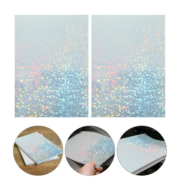 FRCOLOR 10 Sheets Printer Paper Sheet Adhesive Printer Sticker Holographic Paper Colorful Photographic Paper Decor