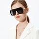 thumbnail image 2 of Gafas de sol clásicas siamesas de una pieza, negras, bonitas, sin montura, diseño retro elegante para mujeres y hombres, 2 of 4
