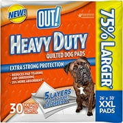 out! training pads for dogs, heavy duty quilted, xx-large, 60 count, 2 pack