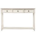 thumbnail image 2 of Hassch Console Table Sofa Desk Entryway Table with 3 Drawers and Shelf, Antique White, 2 of 10