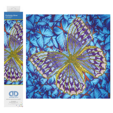 Diamond Dotz Flutterby Silver Butterflies Diamond Painting Kits for Adults - Diamond Art Kits a Relaxing Creative Craft Kit with Dotz Gems  12"x12"