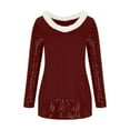 thumbnail image 6 of pimelu Pullover for Women Going out Tops for Women Night Party Club Fashion Sparkly Sequin Patchwork Tunic Tops Spring Plush Neck Long Sleeve Pullover Blouses, 6 of 6