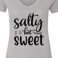 thumbnail image 4 of Inktastic Salty but Sweet Women's V-Neck T-Shirt, 4 of 5