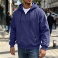 thumbnail image 2 of Eygvbb Men's Quarter Zip Hoodie Long Sleeve Pullover Sweatshirt With Zipper Pockets Drawstring Hood Loose Fit Versatile Trendy Casual Top, 2 of 7