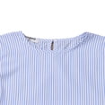 thumbnail image 3 of Baby Girls Striped Blue Half Sleeves Tops Shirt Ripped Denim Pants Jeans Outfit, 3 of 6