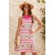 thumbnail image 4 of ZHAOCHENG Vestido informal de verano para mujer, estilo halter, de crochet, con aberturas, corte en A, estilo bohemio, con estampado floral y bolsillos, 4 of 5