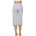 thumbnail image 5 of RPVATI Capris for Women Casual with Pockets Drawstring Women Pants Elastic Waist Straight Wide Legged Pants Ladies Solid Pants 2024 Light Gray M, 5 of 7