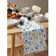 thumbnail image 3 of Table Runner Dresser Scarf 13 x 72 Inch Spring Watercolor Blue and Yellow Wildflower Floral Table Runners Non-Slip Heat Kitchen Dining Table Decor for Indoor Outdoor Home Party Decoration, 3 of 7