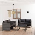 thumbnail image 1 of vidaXL 5 Piece Garden Lounge Set with Cushions Poly Rattan Grey, 1 of 5